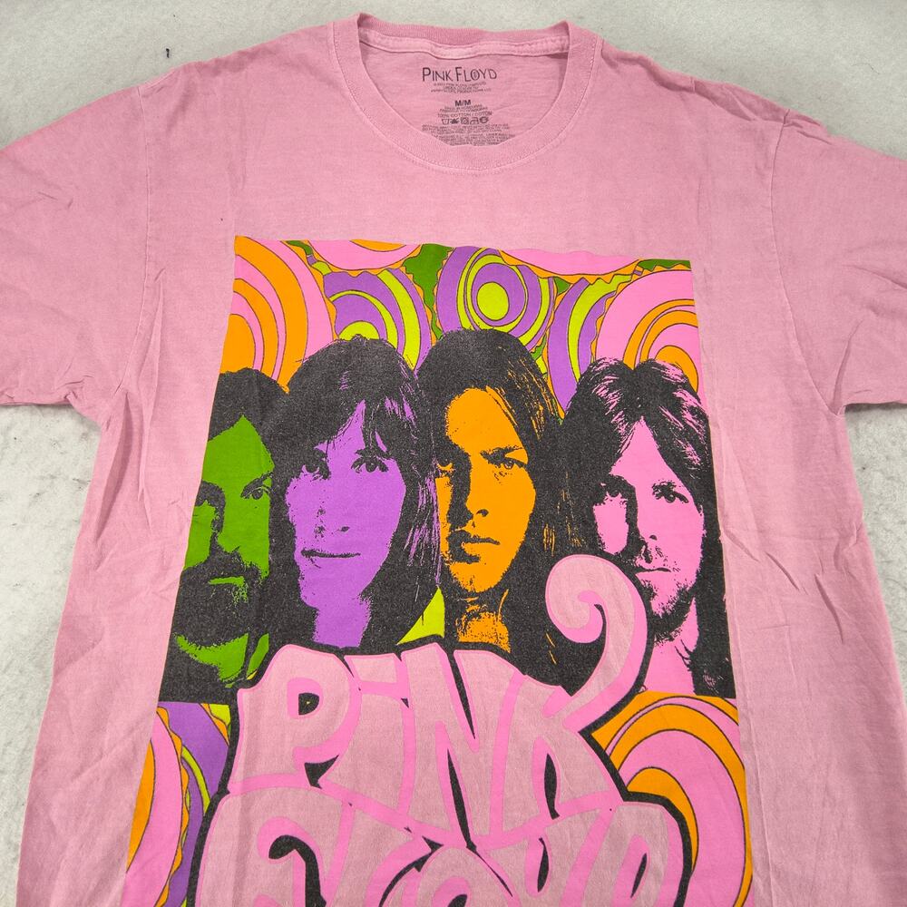 Pink Floyd Band Graphic Short Sleeve Crew Neck T Shirt Adult Mens Size M Pink